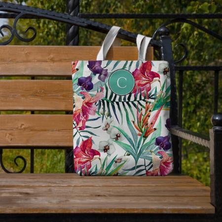 Tropical Floral Pattern Customized Full Print Tote Bag for Women & Men
