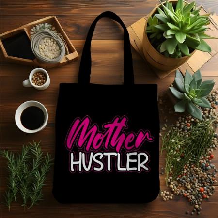 Mom Hustler Mother's Day Customized Full Print Canvas Tote Bag for Women & Men
