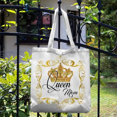 Crown Queen Mom Customized Full Print Canvas Tote Bag for Women & Men
