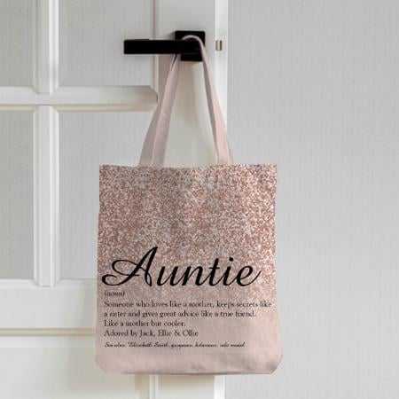 Someone Special Rose Gold Glitter Customized Full Print Tote Bag for Women & Men