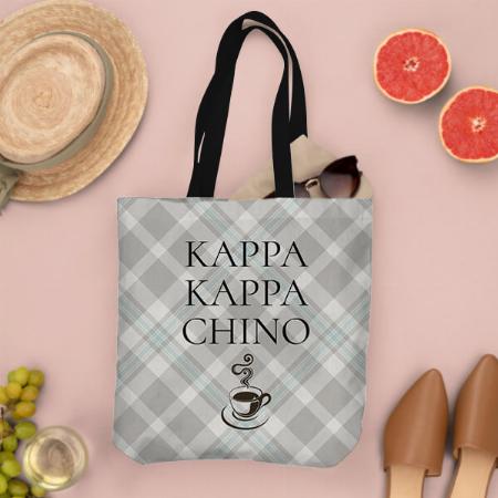 Kappa Kappa Chino Funny Coffee Lover Plaid Customized Full Print Tote Bag for Women & Men