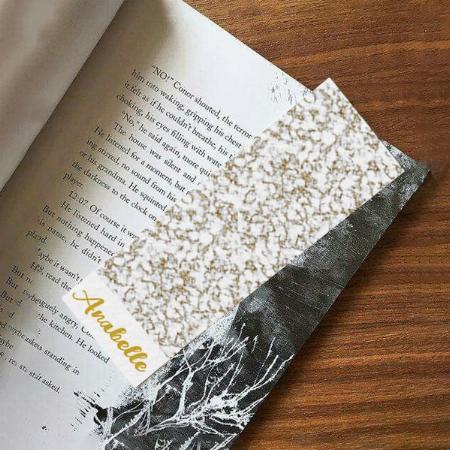 Gold Marble Customized Printed Bookmark - Set of 10