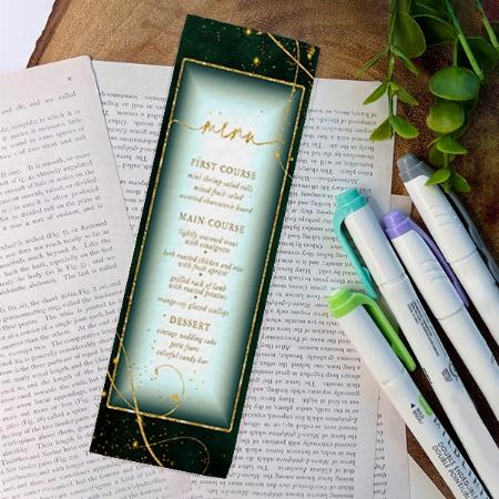 Fine Lines Gold Abstract Customized Printed Bookmark - Set of 10