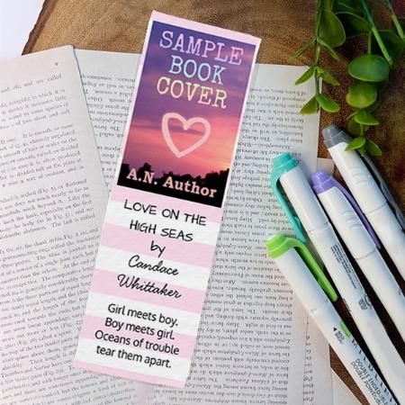 Pink White Stripes Design  Customized Printed Bookmark - Set of 10