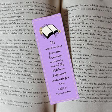 Modern Elegant Lavender Bible Verse Customized Printed Bookmark - Set of 10