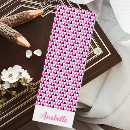Pink Geometric Pattern Customized Printed Bookmark - Set of 10