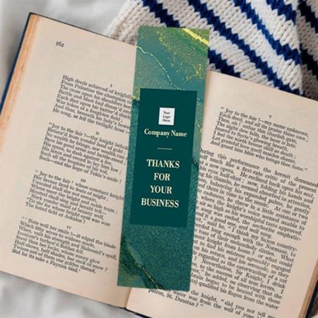 Green Gold Design Customized Printed Bookmark - Set of 10