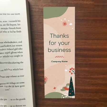 Floral Design with Company Name Customized Printed Bookmark - Set of 10