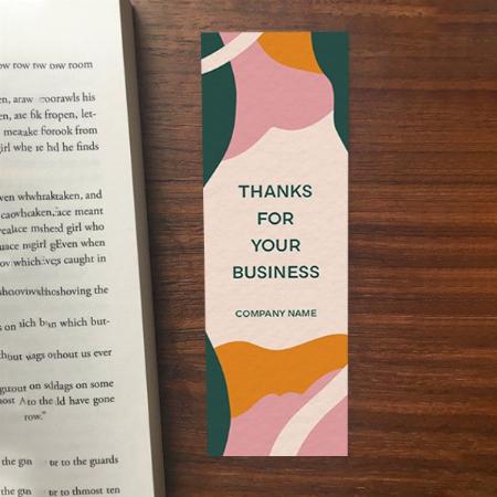 Pink Green & Orange Abstract Design Customized Printed Bookmark - Set of 10
