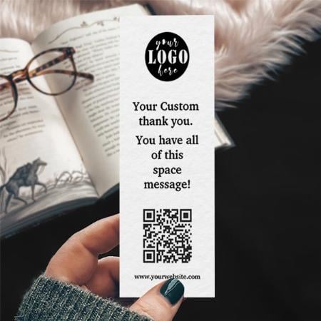 Simple Black And White Customized Printed Bookmark - Set of 10