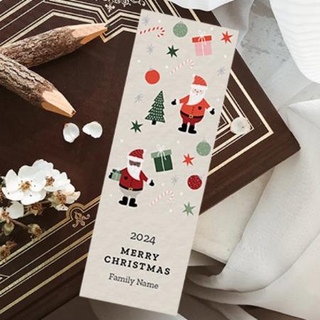 Merry Christmas Design Customized Printed Bookmark - Set of 10