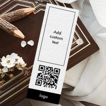 Qr Code Business Simple White Customized Printed Bookmark - Set of 10