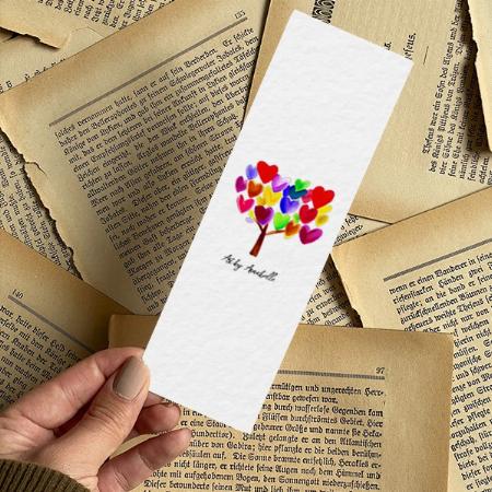 Heart Tree Drawing Customized Printed Bookmark - Set of 10
