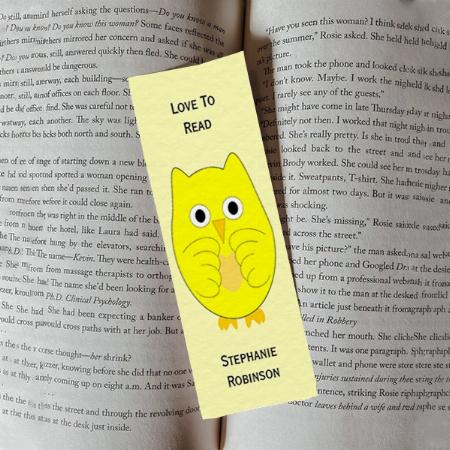Yellow Owl Design Customized Printed Bookmark - Set of 10