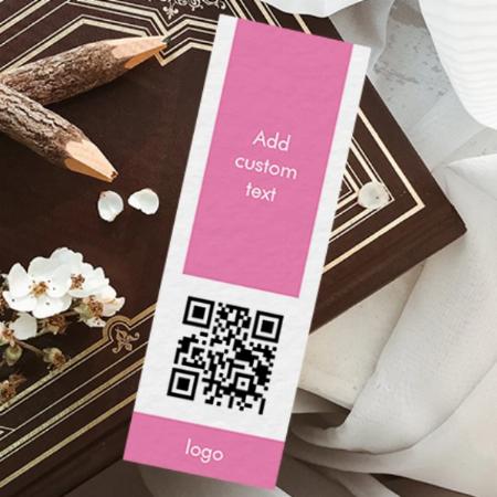 Qr Code Business Simple Pink Customized Printed Bookmark - Set of 10