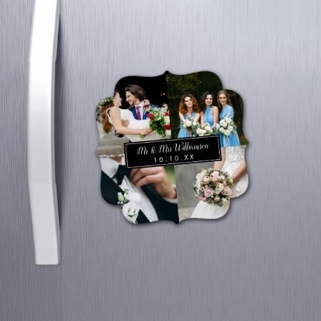 Elegant Wedding Day Photo Collage Customized Printed Photo Fridge Magnet