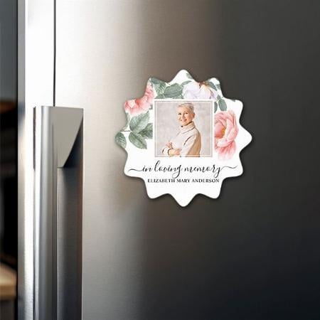 Happy Valentine's Day Pink & Red Heart Customized Printed Photo Fridge Magnet
