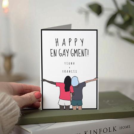 Happy Engaygment Customized Printed Greeting Card