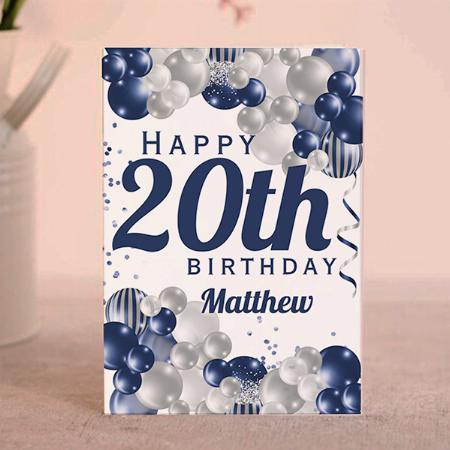 Birthday Navy Balloons Card Customized Printed Greeting Card