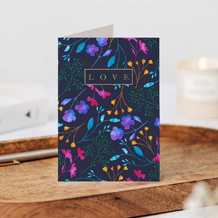 Beautiful Color Floral Watercolour Customized Printed Greeting Card