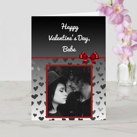 Modern Photo Valentine's Day Customized Printed Greeting Card