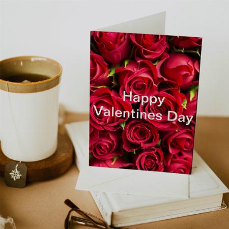Rose Design  Valentines Day Customized Printed Greeting Card