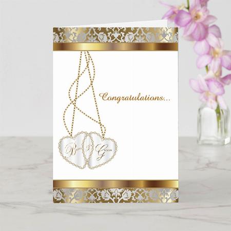 Wedding Congratulations for Bride and Groom Customized Printed Greeting Card