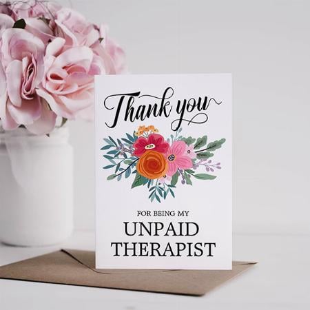Best Friend Funny Floral Thank You Customized Printed Greeting Card