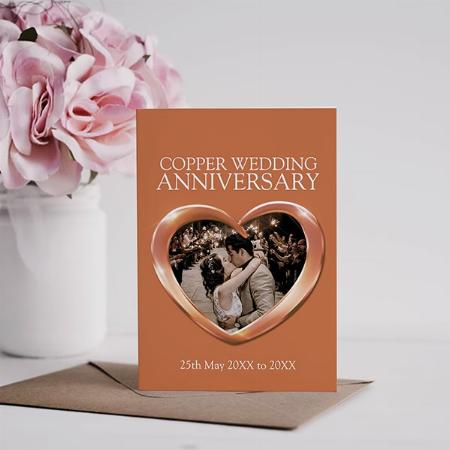 Gray Beautiful Arch Wedding Photo Love & Thanks Customized Printed Greeting Card