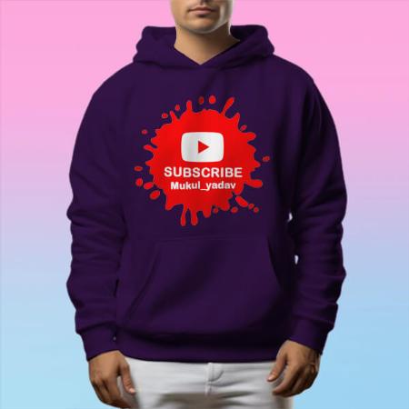 Subscribe Customized Unisex Printed Hoodie with Pockets