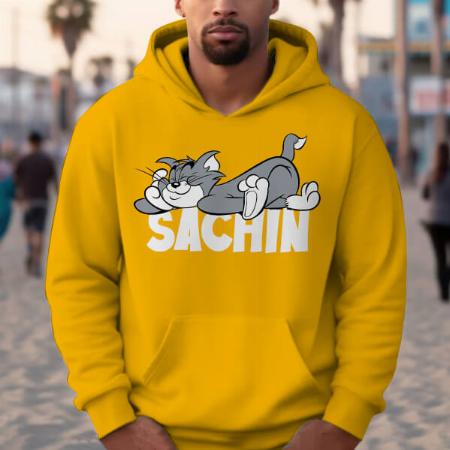 Lazy Cartoon Customized Unisex Printed Hoodie with Pockets