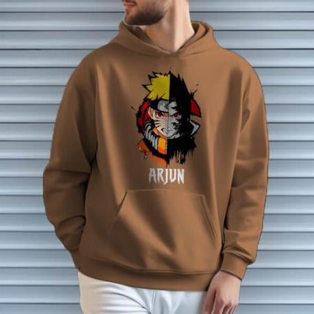 2 Faces Customized Unisex Printed Hoodie with Pockets