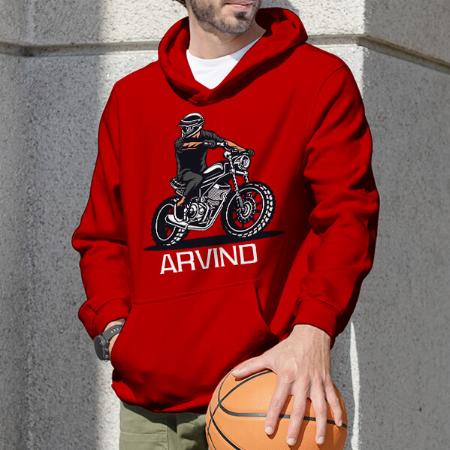 Biker Customized Unisex Printed Hoodie with Pockets