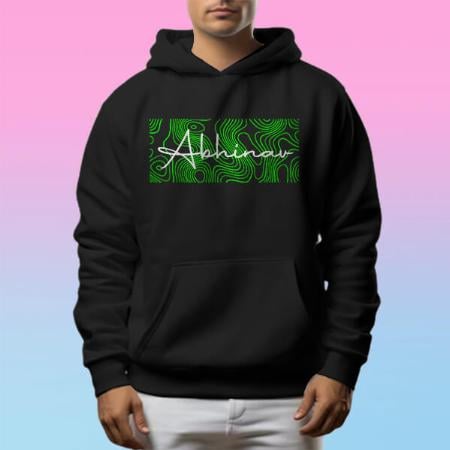 Neon Green Customized Unisex Printed Hoodie with Pockets