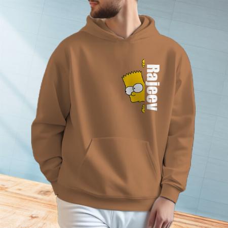 Cartoon with Name Customized Unisex Printed Hoodie with Pockets