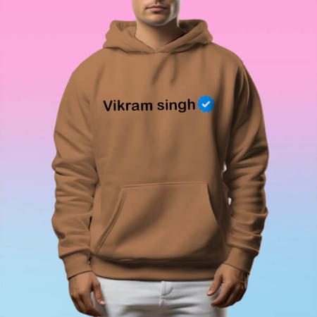Verified Name Customized Unisex Printed Hoodie with Pockets