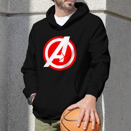 Superhero Initials Customized Unisex Printed Hoodie with Pockets