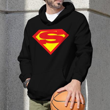 Superhero Initials Customized Unisex Printed Hoodie with Pockets