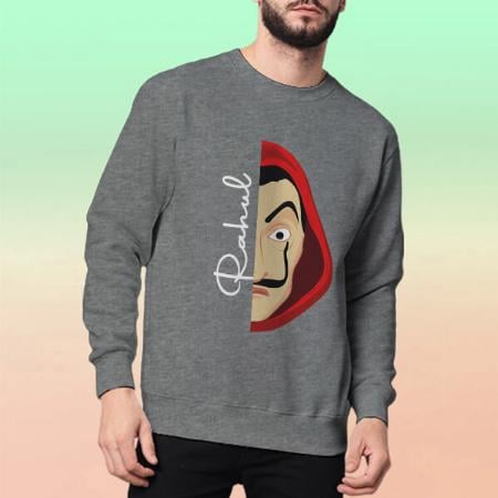 Half Face Customized Unisex Printed Sweatshirt