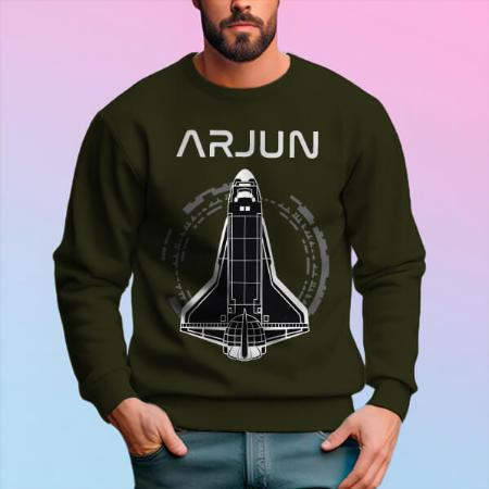 Space Shuttle with Name Customized Unisex Printed Sweatshirt