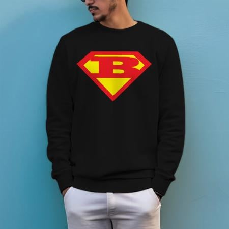 Superhero Initials Customized Unisex Printed Sweatshirt