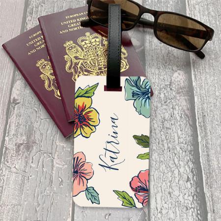 Flowers Pattern Design Customized Vertical Bag Luggage Tag