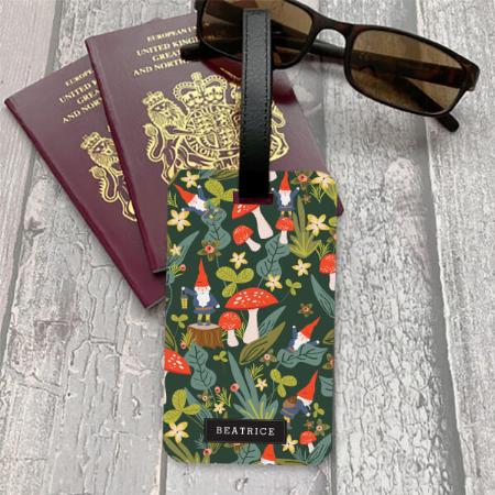 Green Forest Mushroom Design Customized Vertical Bag Luggage Tag