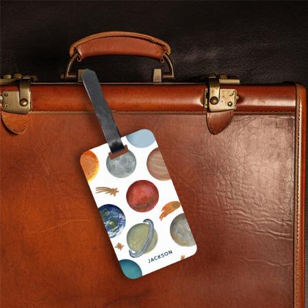 Painted Planets Design Customized Vertical Bag Luggage Tag