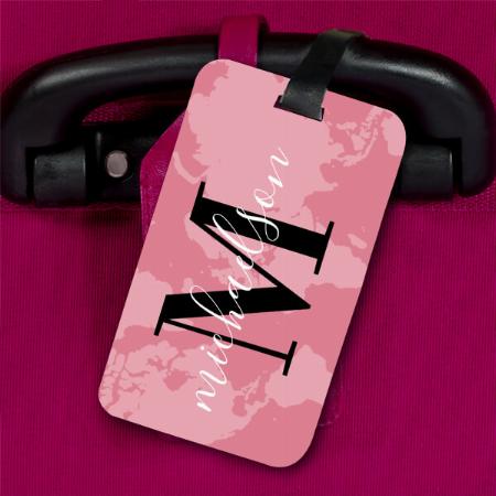 Traveler Pink Monogram Customized Vertical Bag Luggage Tag