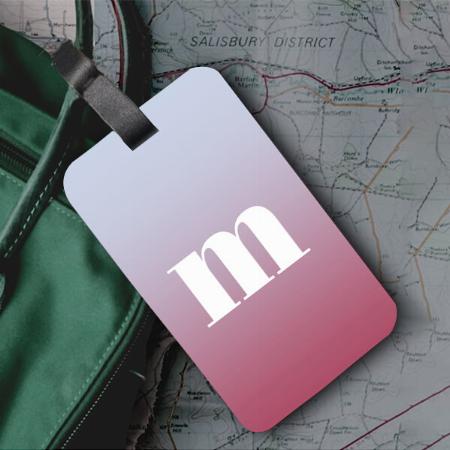 Modern Monogram Pink Blue Gradient Design Customized Vertical Bag Luggage Tag