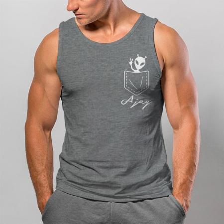 Name Initial Customized Tank Top Vest for Men