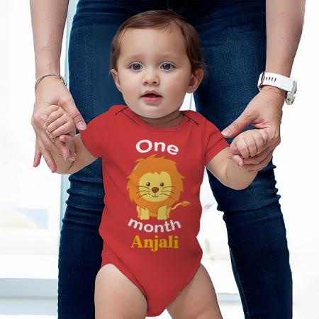 Cute Lion Customized Photo Printed Infant Romper for Boys & Girls