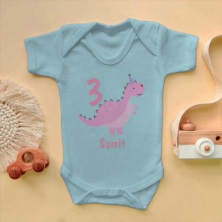 Birthday Dinosaur Customized Photo Printed Infant Romper for Boys & Girls