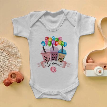 Happy Birthday Customized Photo Printed Infant Romper for Boys & Girls